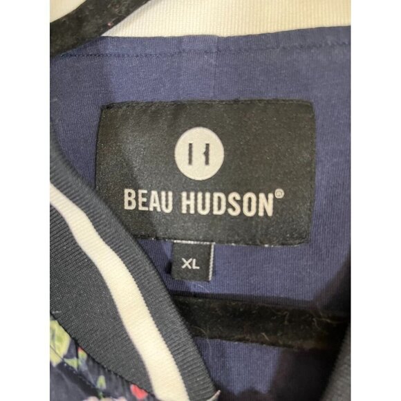 Beau Hudson Floral Bomber Jacket XL Pink Preppy Retro Striped Feminine Classic - Picture 2 of 11